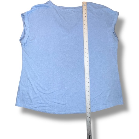 TALBOTS DROP SHOULDER V-NECK TEE - 1X Tranquil Blue - Picture 10 of 13